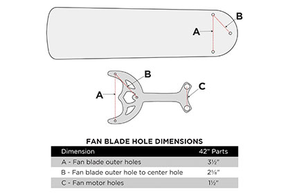 42-inch ceiling fan blade and blade bracket