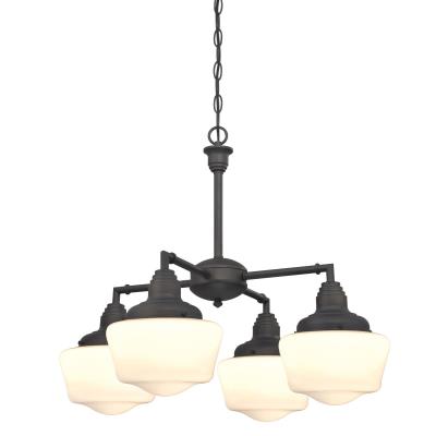 Scholar Four-Light Indoor Convertible Chandelier/Semi-Flush Ceiling Fixture