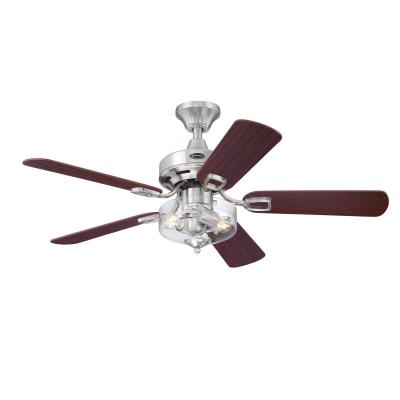 Richboro 42-Inch Indoor Ceiling Fan with Dimmable LED Light Fixture, Brushed Nickel Finish