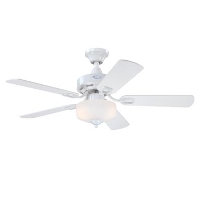 Richboro 42-Inch Indoor Ceiling Fan with Dimmable LED Light Fixture, White Finish